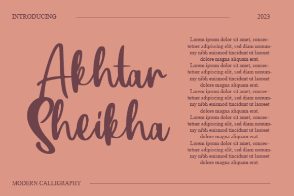 Akhtar Sheikha Font for Handmade Brands